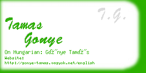 tamas gonye business card